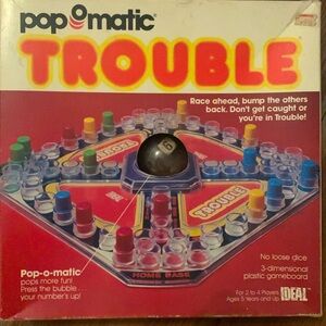 Popmatic. TROUBLE Vintage Board Game